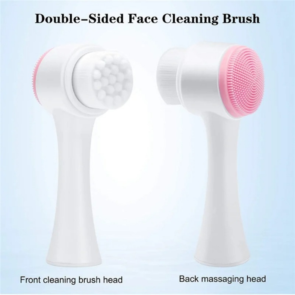 Silicone Face Scrubber Electric - 3D両面シリコン製洗顔ブラシ、柔らかい毛先の洗顔ツール、肌に優しい角質除去マッサージャー、毛穴の洗浄に最適