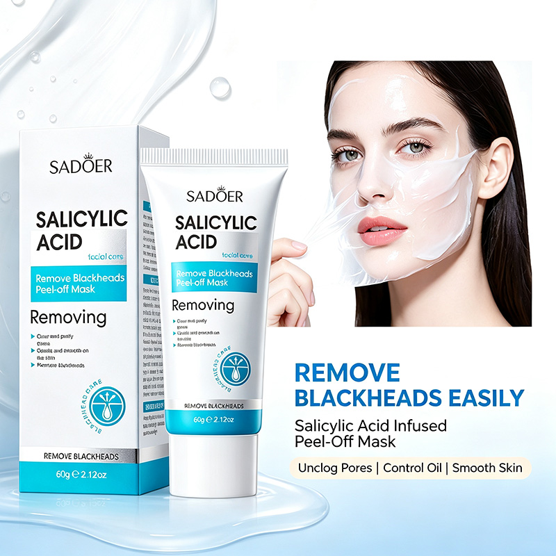 Salicylic Acid Blackhead Remover - SADOER サリチル酸配合の洗顔用ピールオフマスク。毛穴の黒ずみを除去し、毛穴を引き締め、肌を深くクレンジング。スキンケア用。