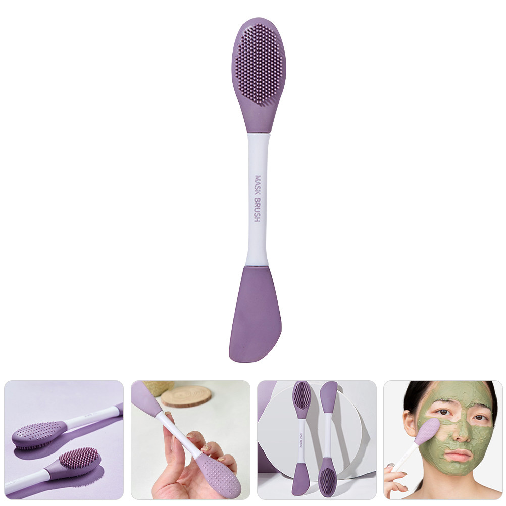 Silicone Face Scrubber Electric - シリコン製マスクブラシ。両端にブラシが付いたフェイシャルツールで、洗顔料やクレンジング剤を塗布する際に使用。繰り返し使用可能。自宅や旅行先での泥マスクの塗布に最適。