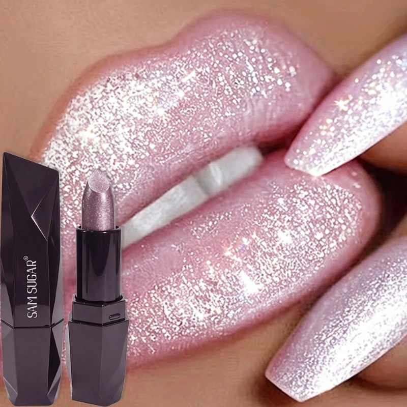 Matte Velvet Lip Tint Long Lasting - 6色展開 パールピンク メタリックグリッター ベルベットリップスティック 保湿 防水