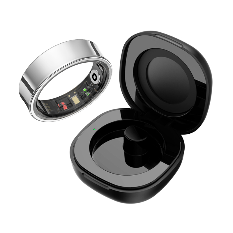 Health Monitors - 充電ケース付きのスマートリング。男女兼用。体温、健康状態、睡眠をモニタリング。Android/iOSスマートフォンに対応。バッテリー持続時間は60日。モデル：R09。