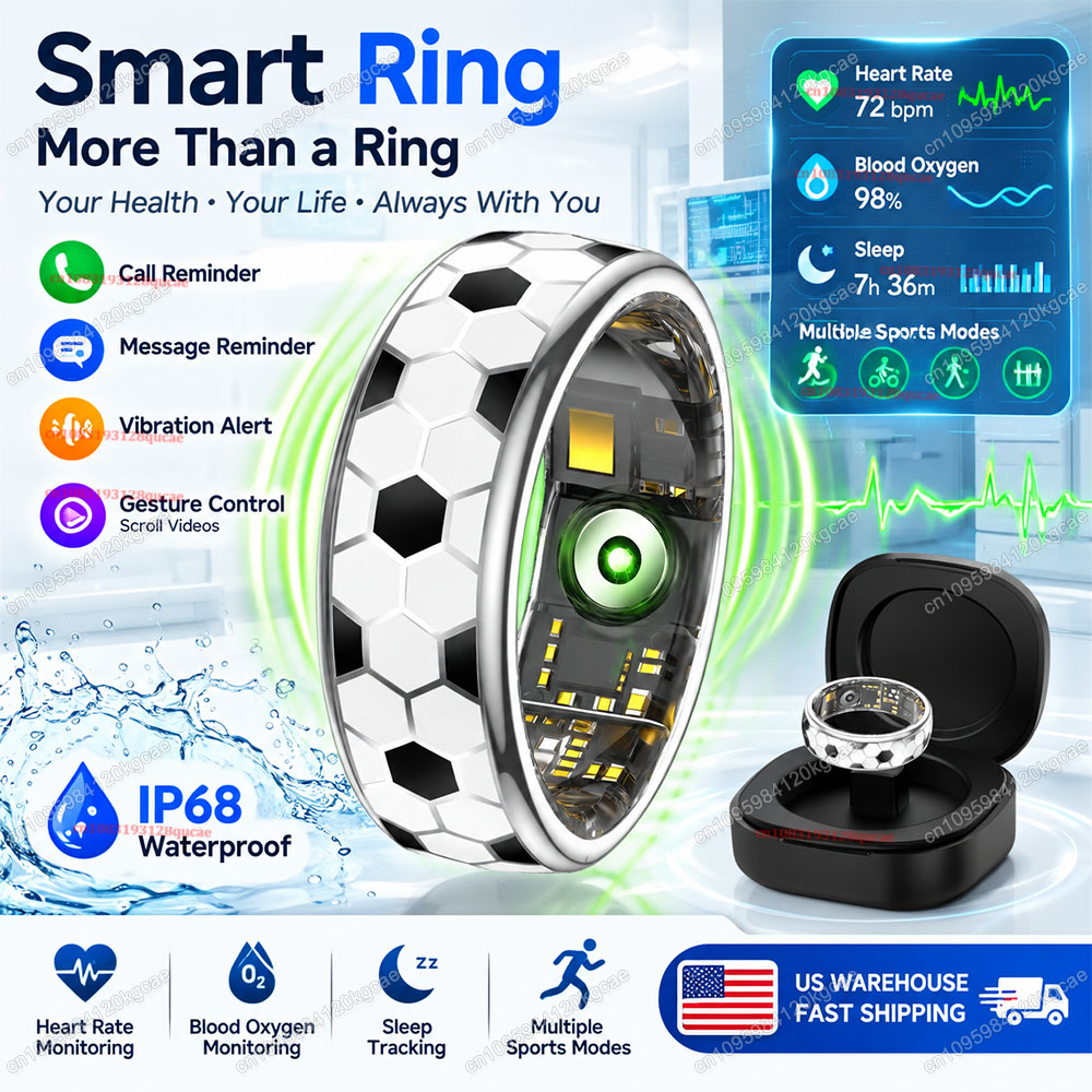 充電ボックス付きのスマートリング型フットボールトラッカー。振 - Health Monitors のレビューと価格