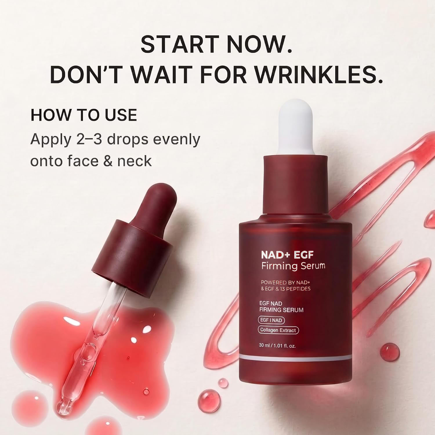 PDRNとNAD配合のEGF美容液。ナイアシンアミド、ペプチ - Hyaluronic Acid Facial Serum のレビューと価格