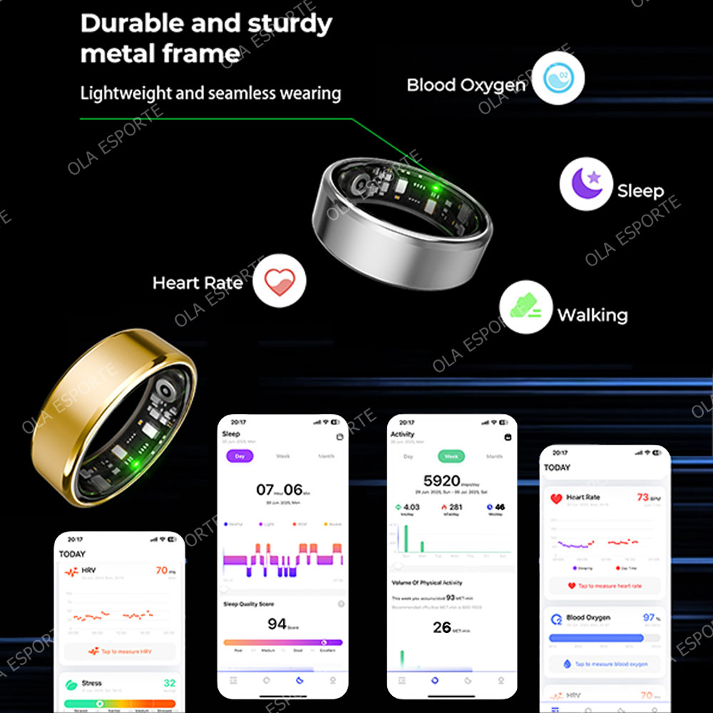 R09 スマートリング男性女性用充電ケース付き、心拍数血中酸 - Health Monitors のレビューと価格