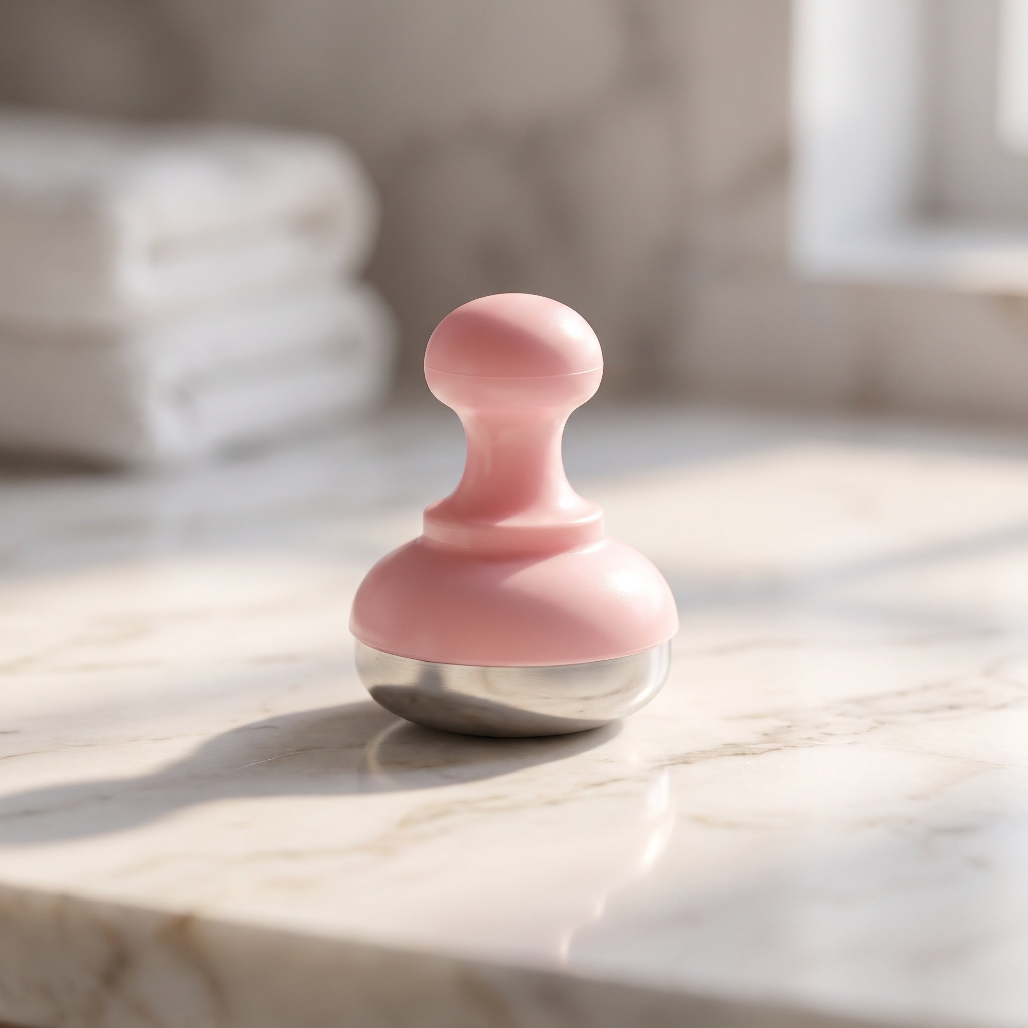 ピンク色のアイスフェイシャルマッサージローラー2個入り。冷感 - Face Ice Roller Puffiness のレビューと価格