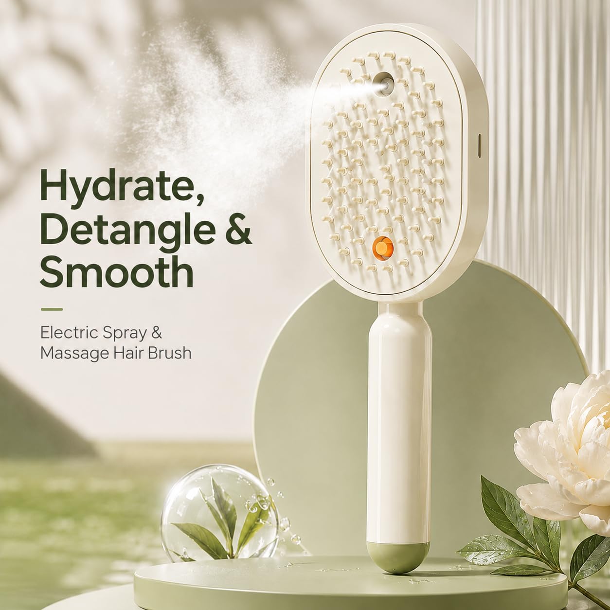 電動スプレーヘアマッサージコーム 2in1 ミストヘアブラシ - Massage のレビューと価格