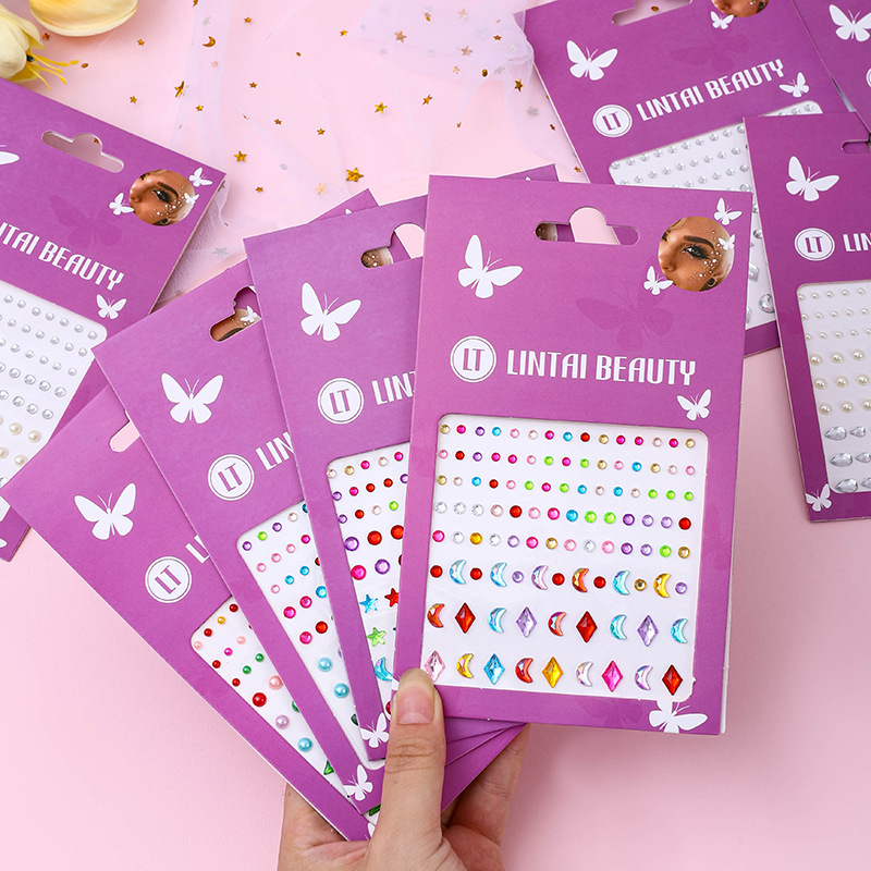 ホットセール中！フェイスジェムステッカー、粘着式防水ティアド - Nail Art のレビューと価格