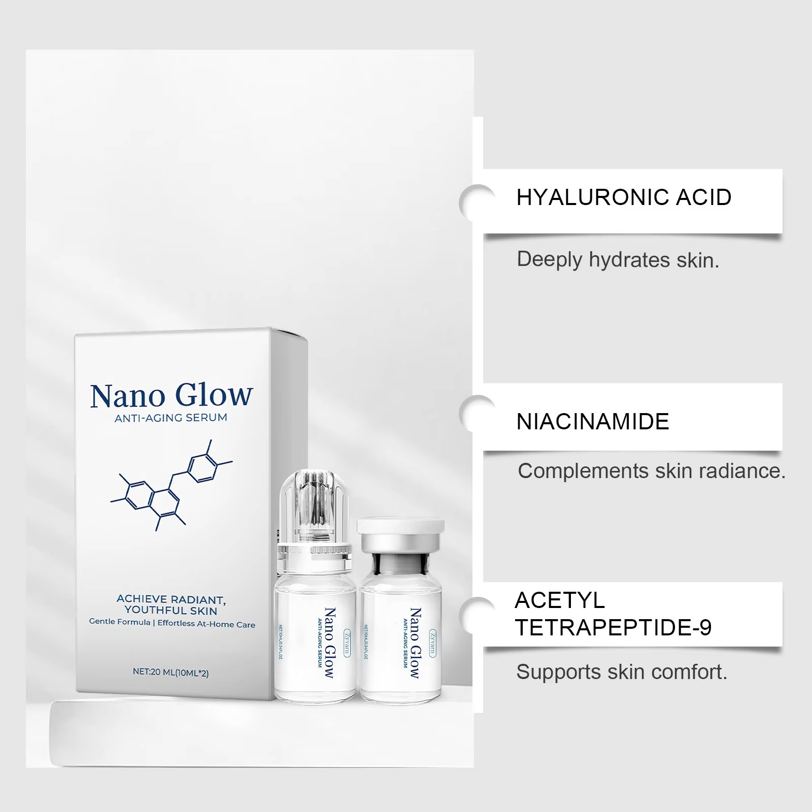 2本入り×10ml フェイシャル用 ヒアルロン酸マイクロニー - Hyaluronic Acid Facial Serum のレビューと価格